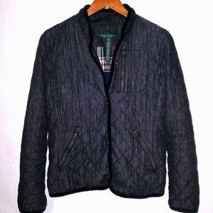 Lauren Ralph Lauren jeans company LRL plaid flannel lined padded quilted jacket